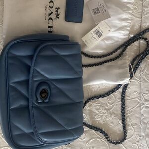 Coach jean blue Madison Pillow purse